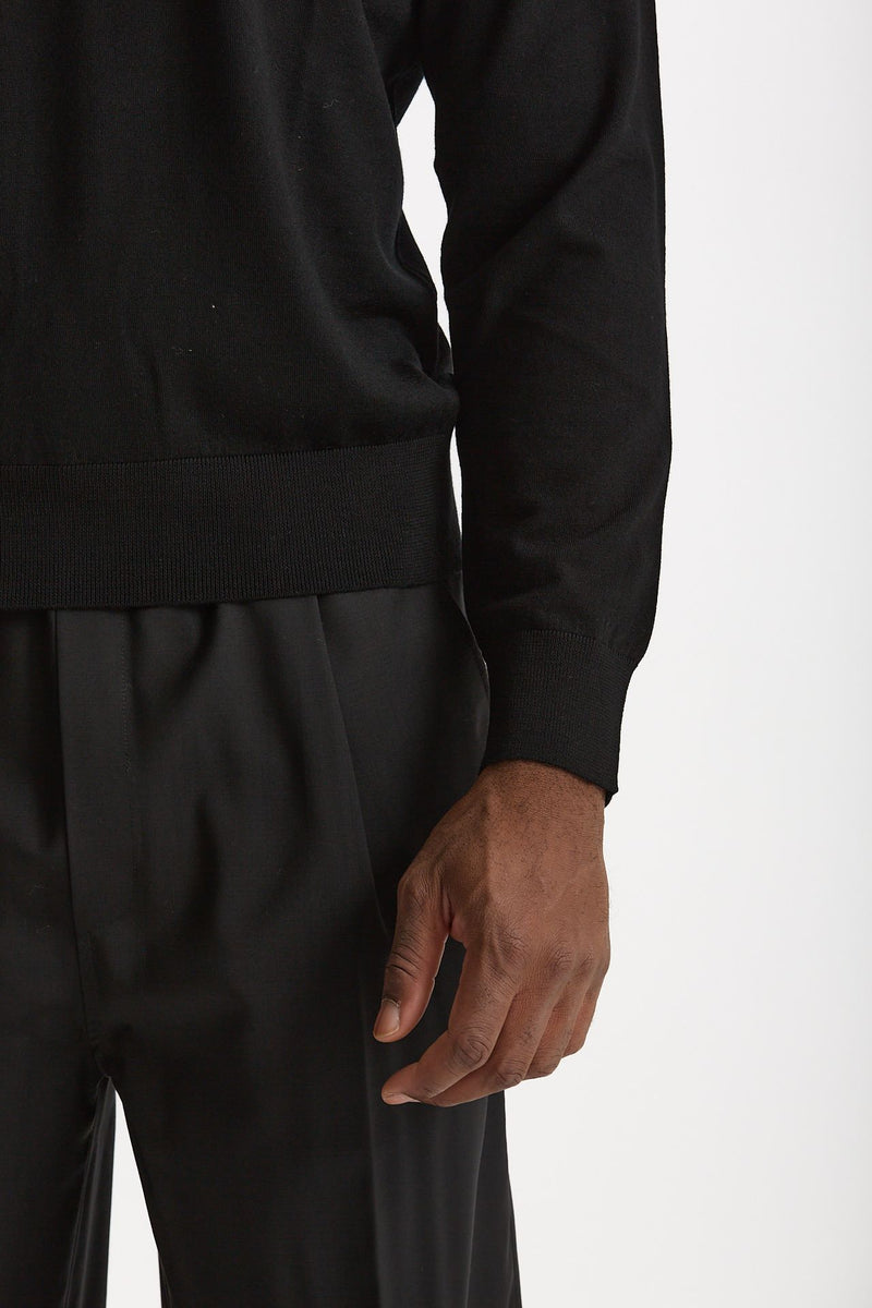Maglia in lana rasata nero men Hosio - 6