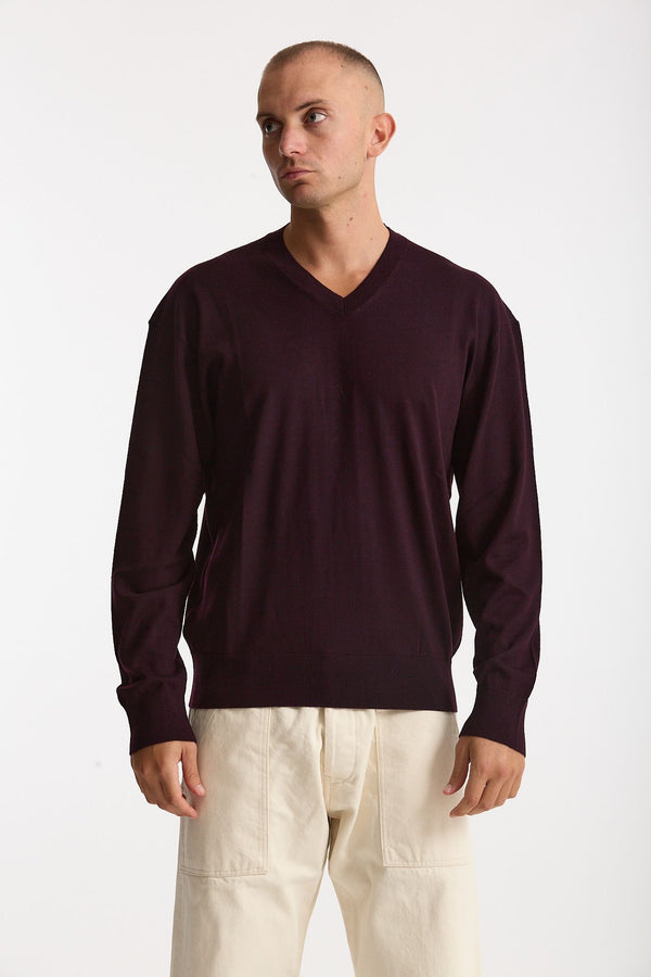 Maglia in lana rasata bordeaux men Hosio