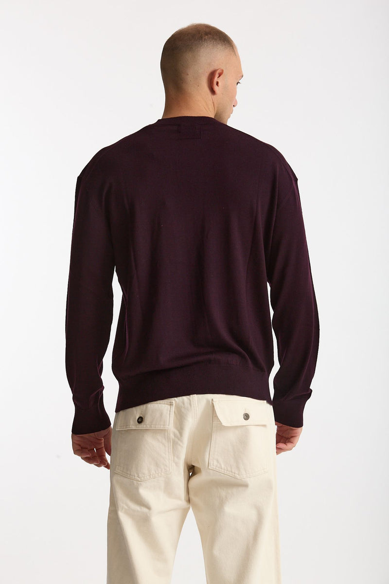 Maglia in lana rasata bordeaux men Hosio - 4