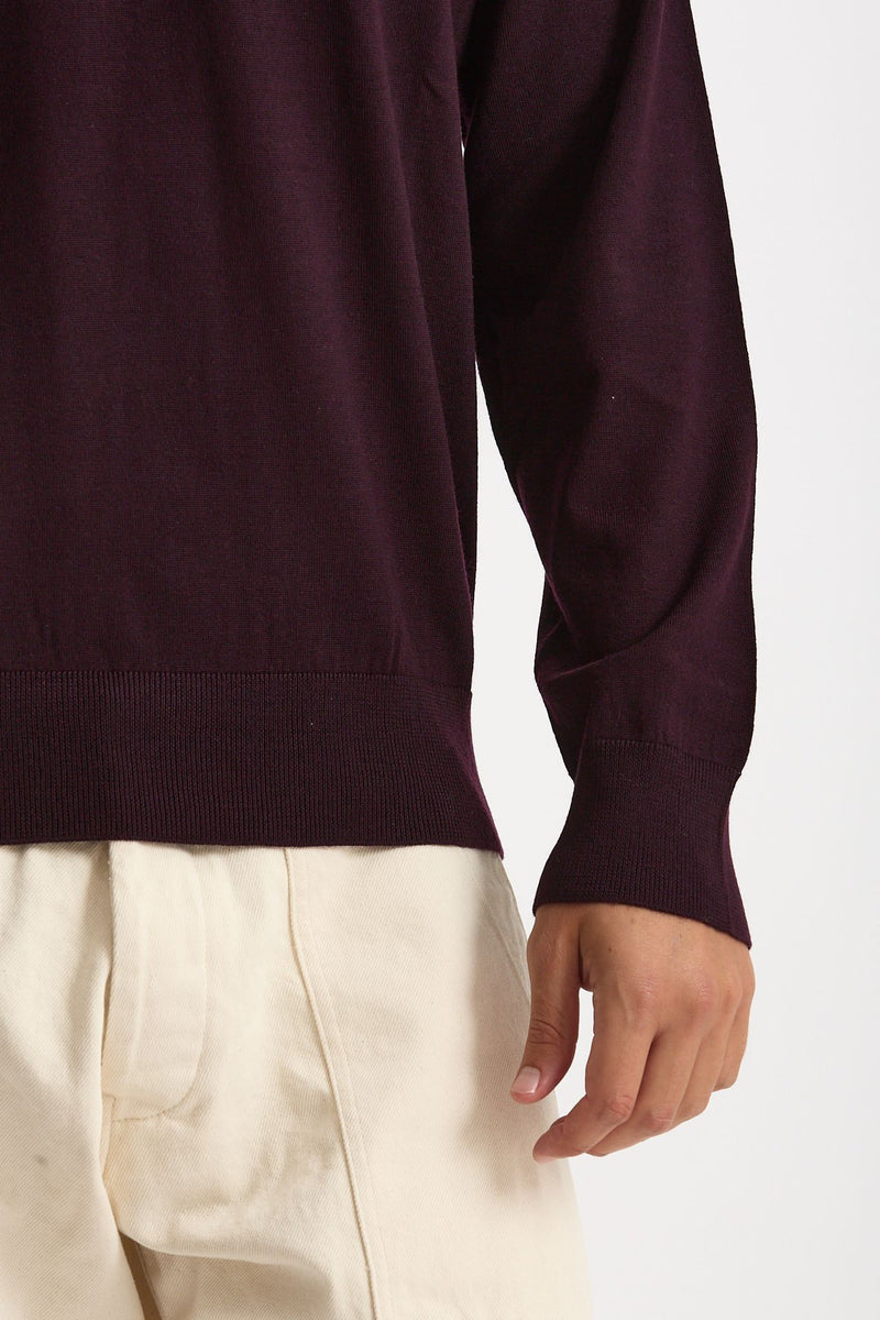 Maglia in lana rasata bordeaux men Hosio - 6