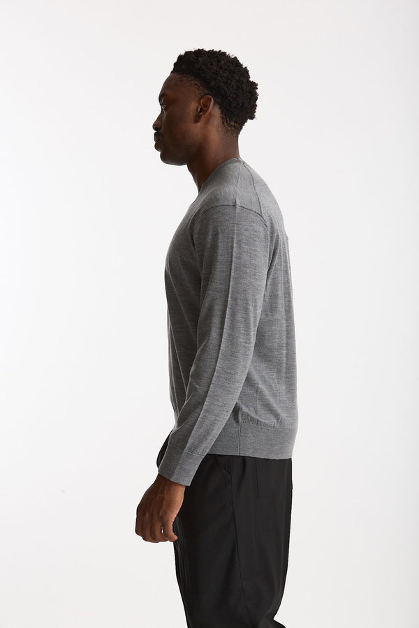 Maglia in lana rasata grigio men Hosio
