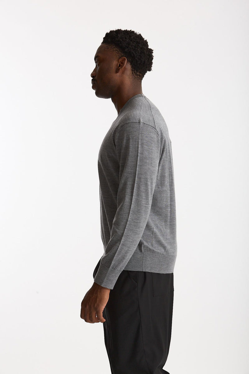 Maglia in lana rasata grigio men Hosio - 2