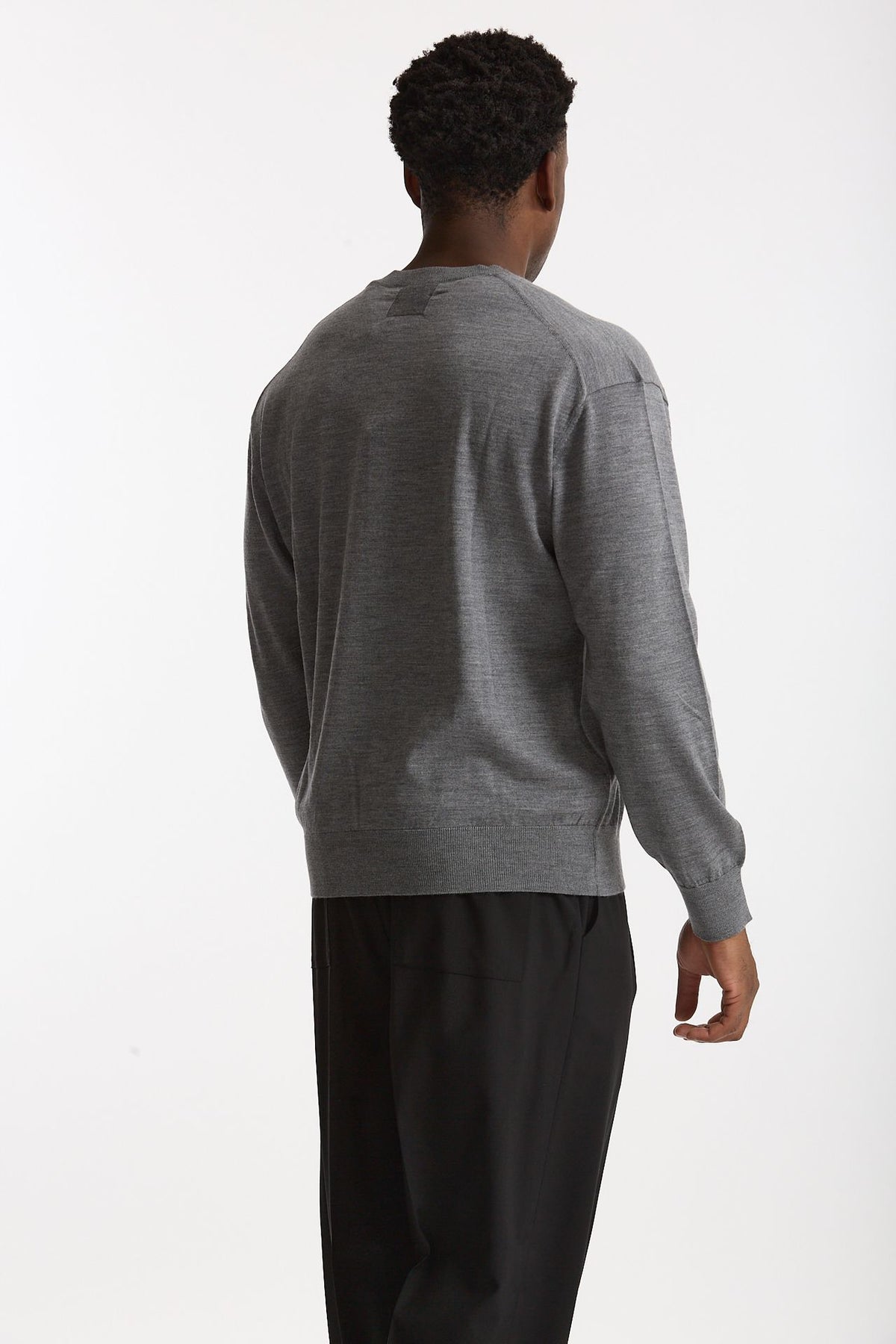 Maglia in lana rasata grigio men Hosio - 3