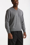 Maglia in lana rasata grigio men Hosio - 4