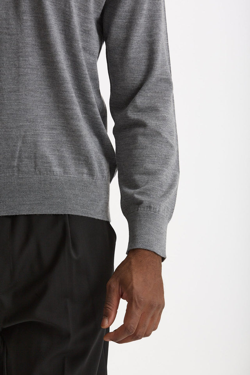 Maglia in lana rasata grigio men Hosio - 6