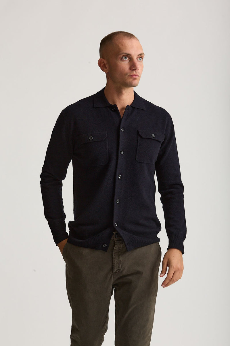 Maglia in lana supergeelong blu men Hosio - 1