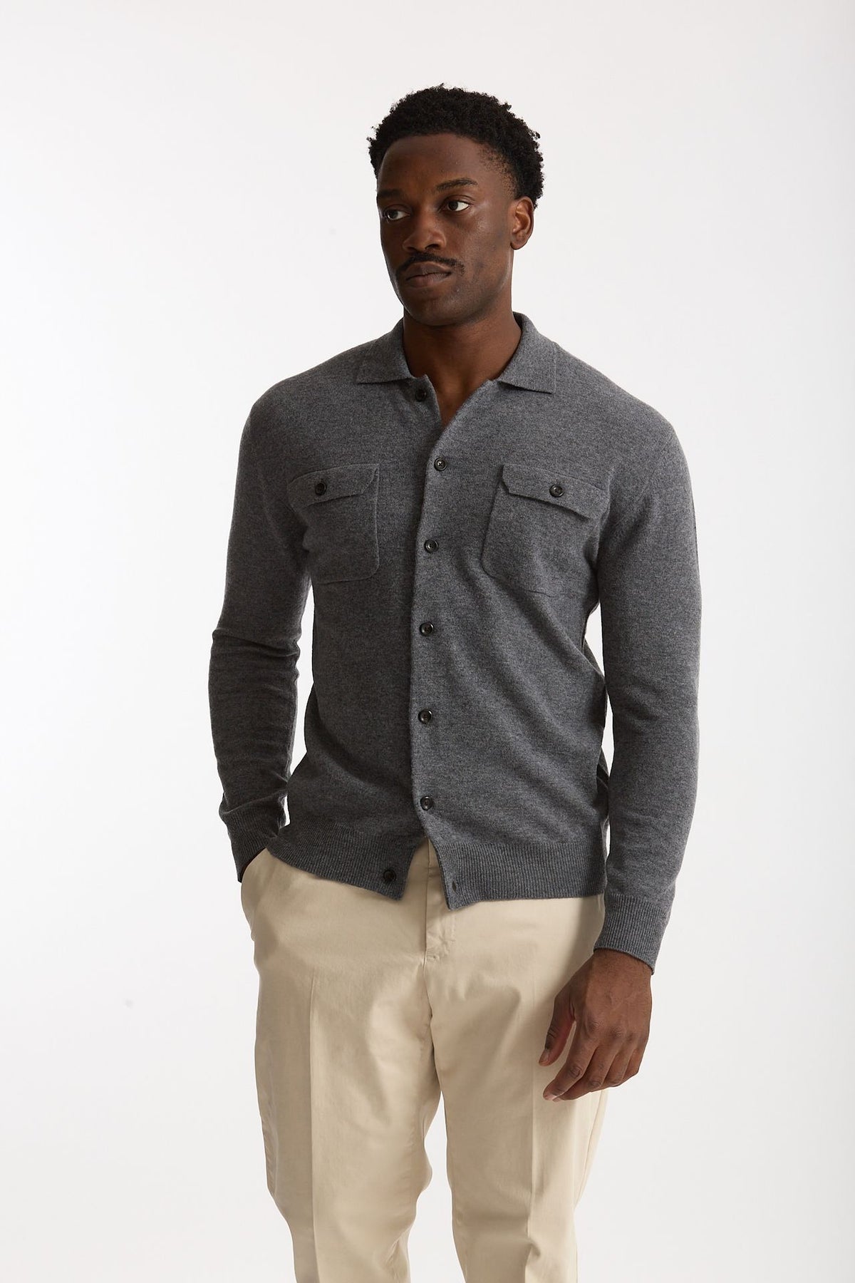 Maglia in lana supergeelong grigio men Hosio - 1