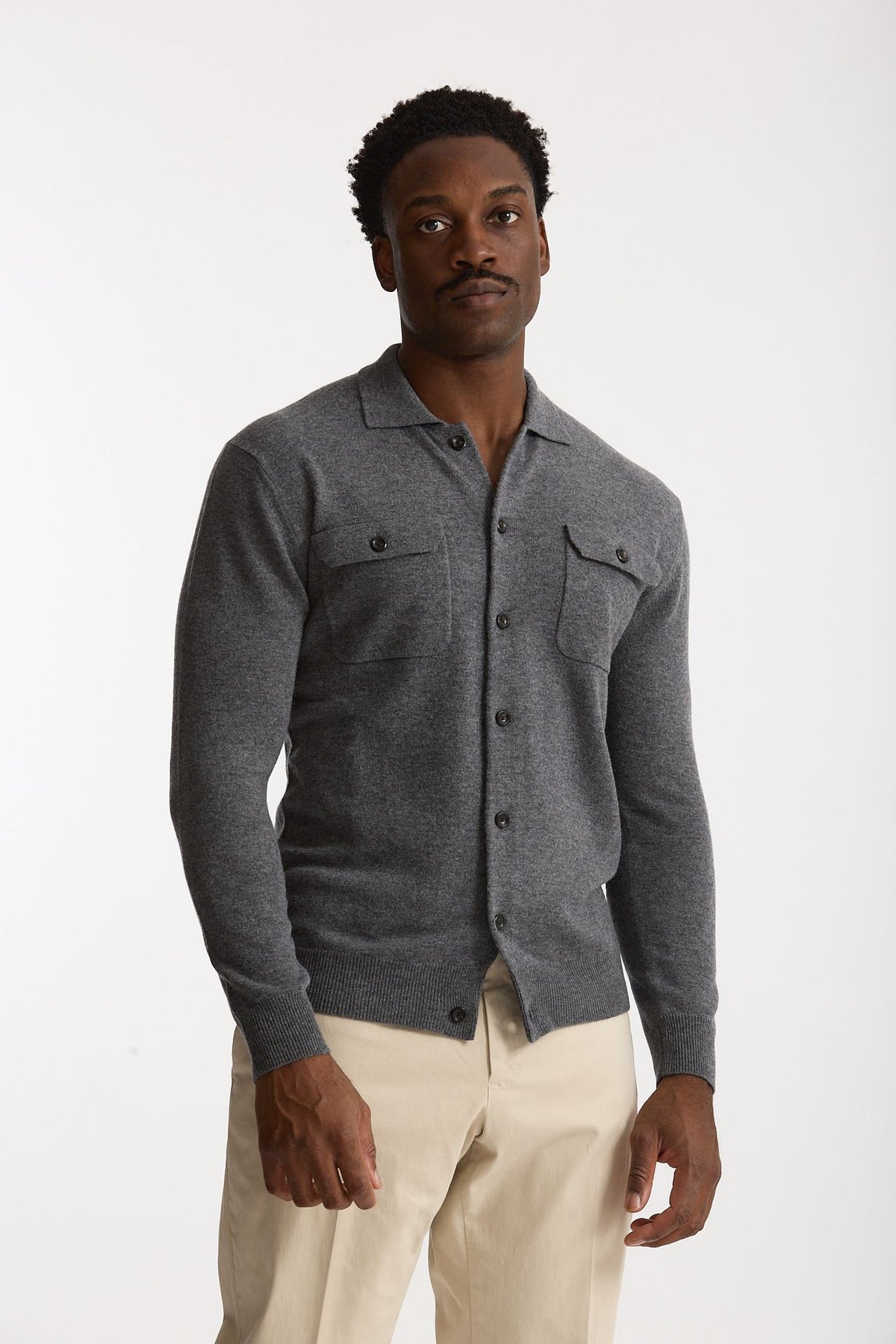Maglia in lana supergeelong grigio men Hosio - 3
