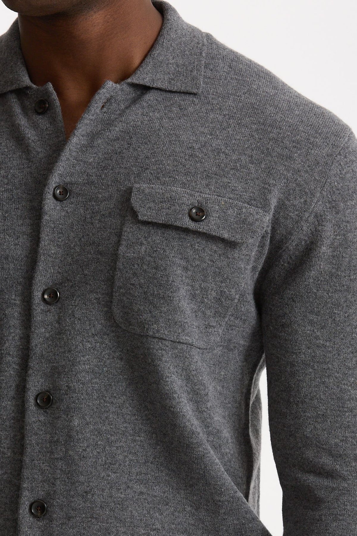 Maglia in lana supergeelong grigio men Hosio - 4