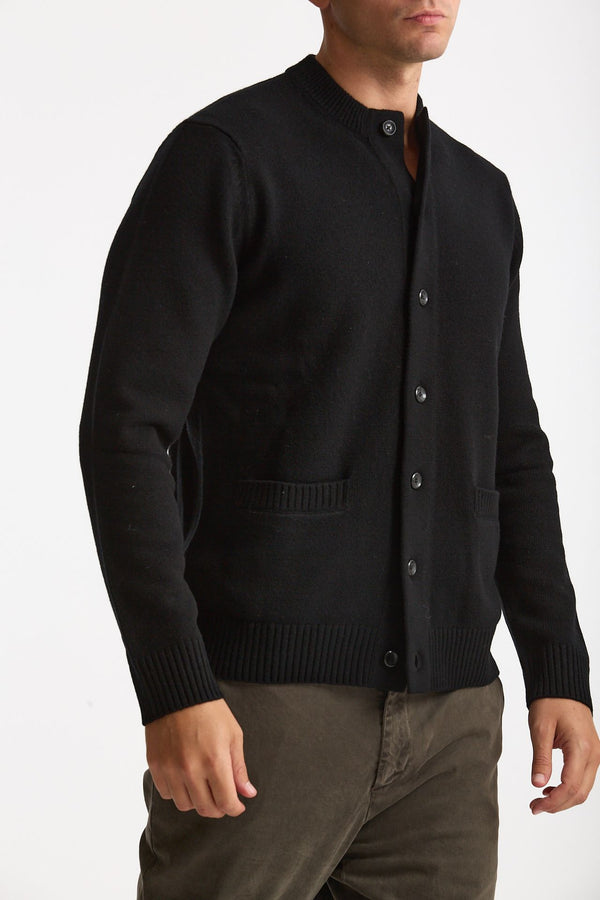 Cardigan in lana supergeelong nero men Hosio