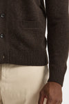 Cardigan in lana supergeelong marrone men Hosio - 6