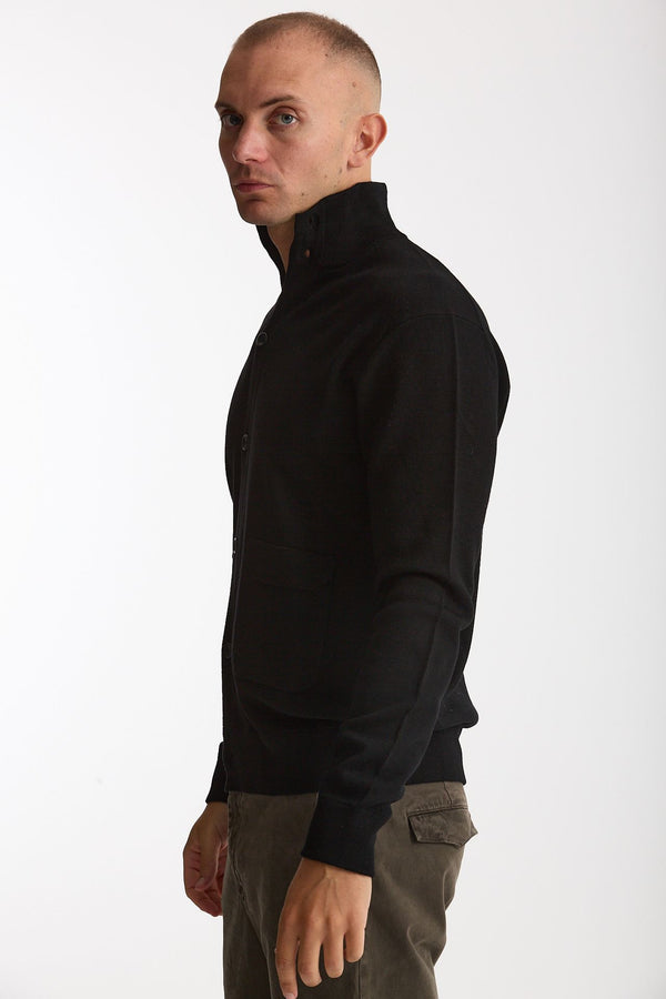 Cardigan in lana nero men Hosio