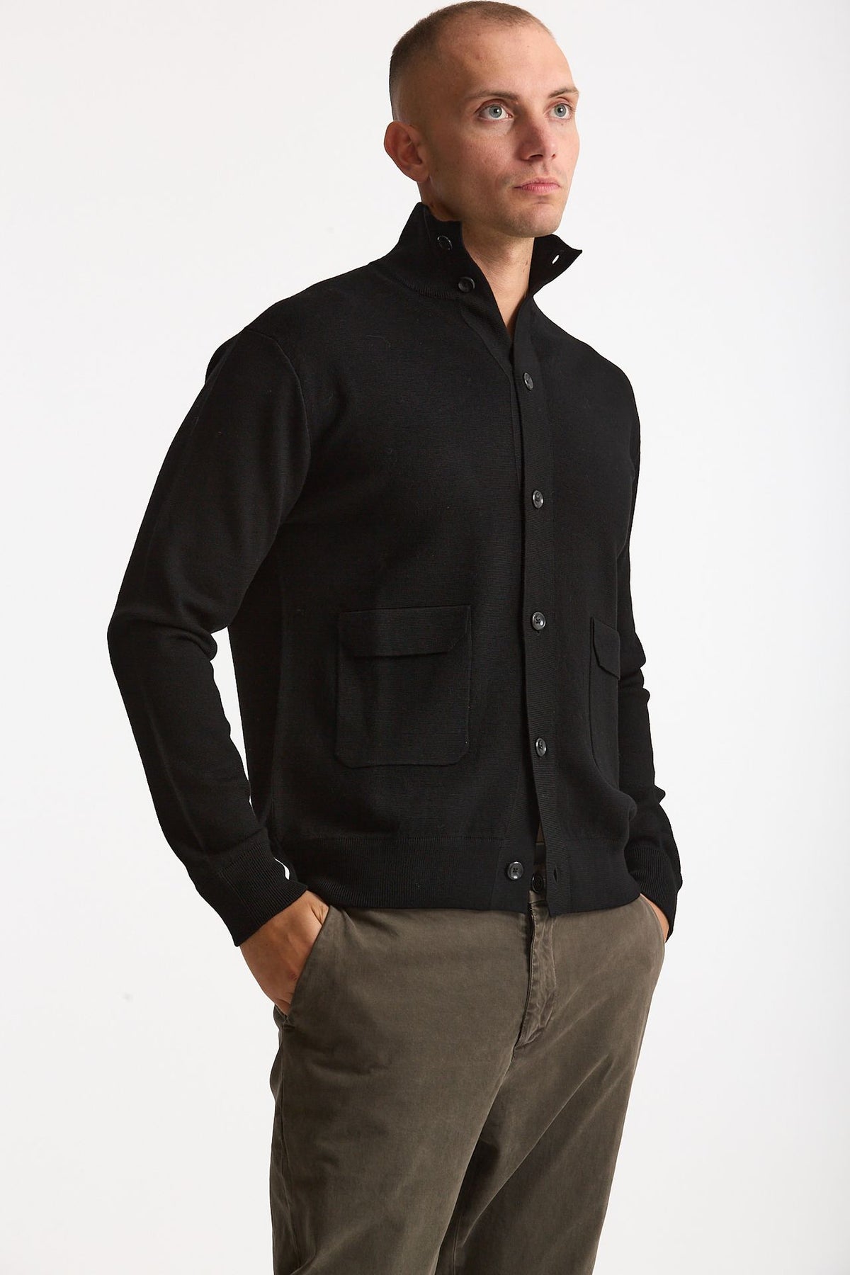 Cardigan in lana nero men Hosio - 4