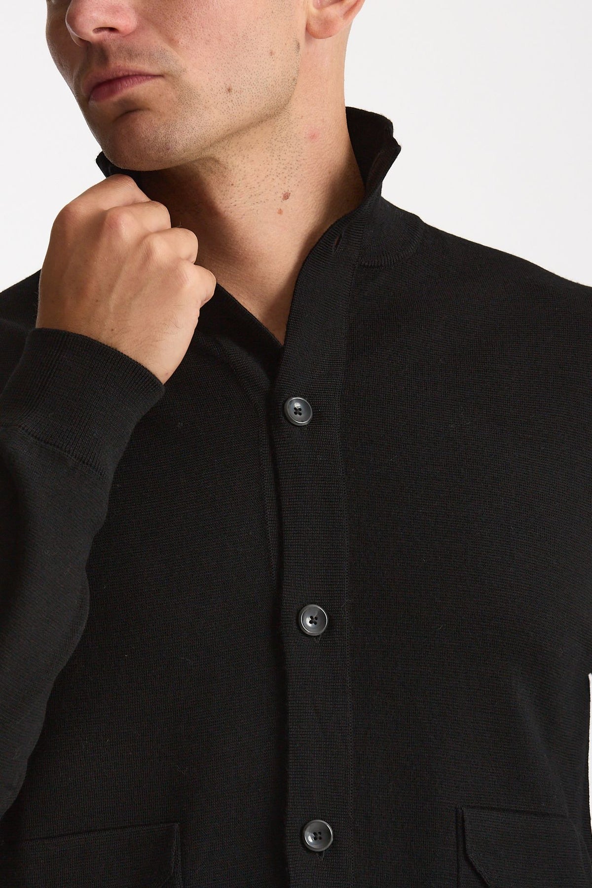 Cardigan in lana nero men Hosio - 5