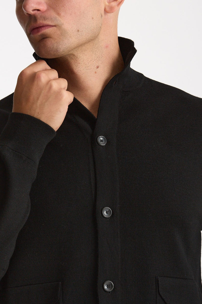 Cardigan in lana nero men Hosio - 5