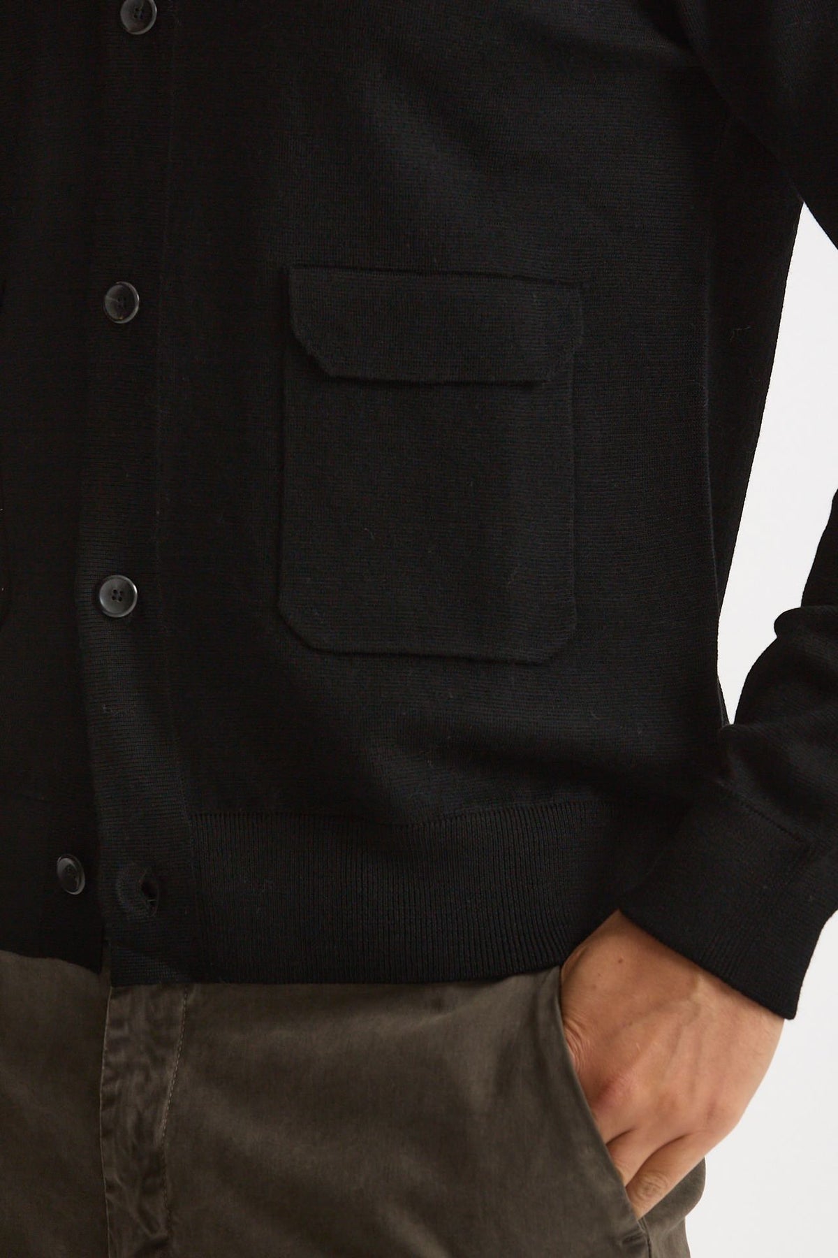 Cardigan in lana nero men Hosio - 6