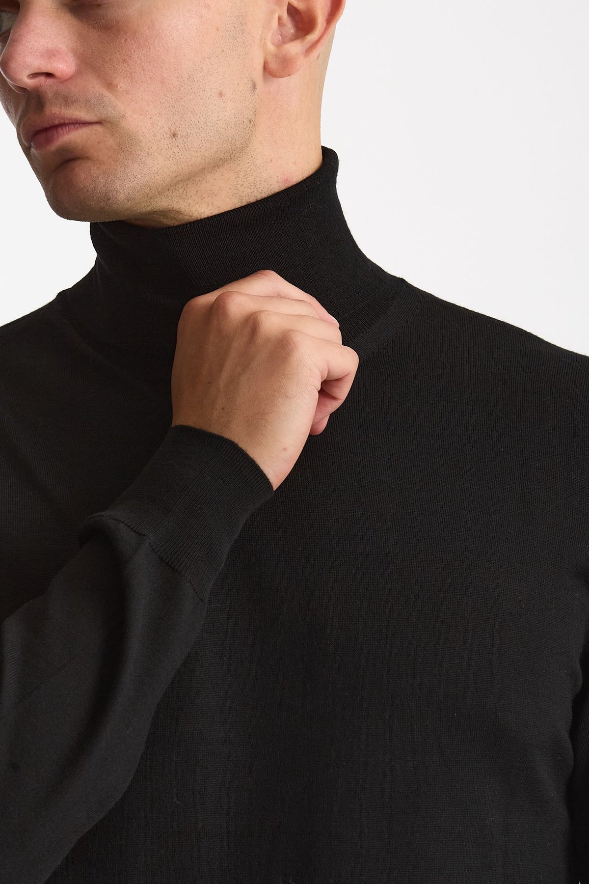 Dolcevita in lana rasata nero men Hosio - 5