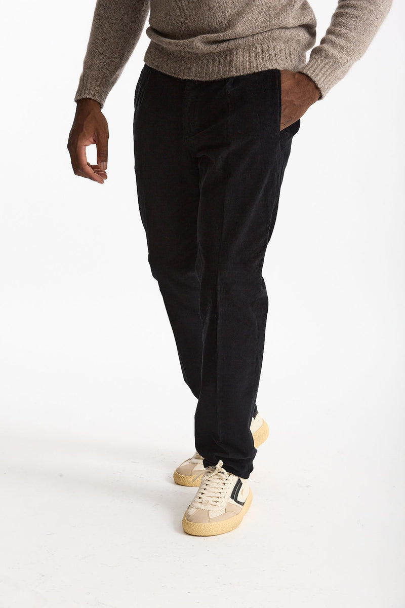 Pantalone in velluto di cotone stretch blu men Incotex - 2