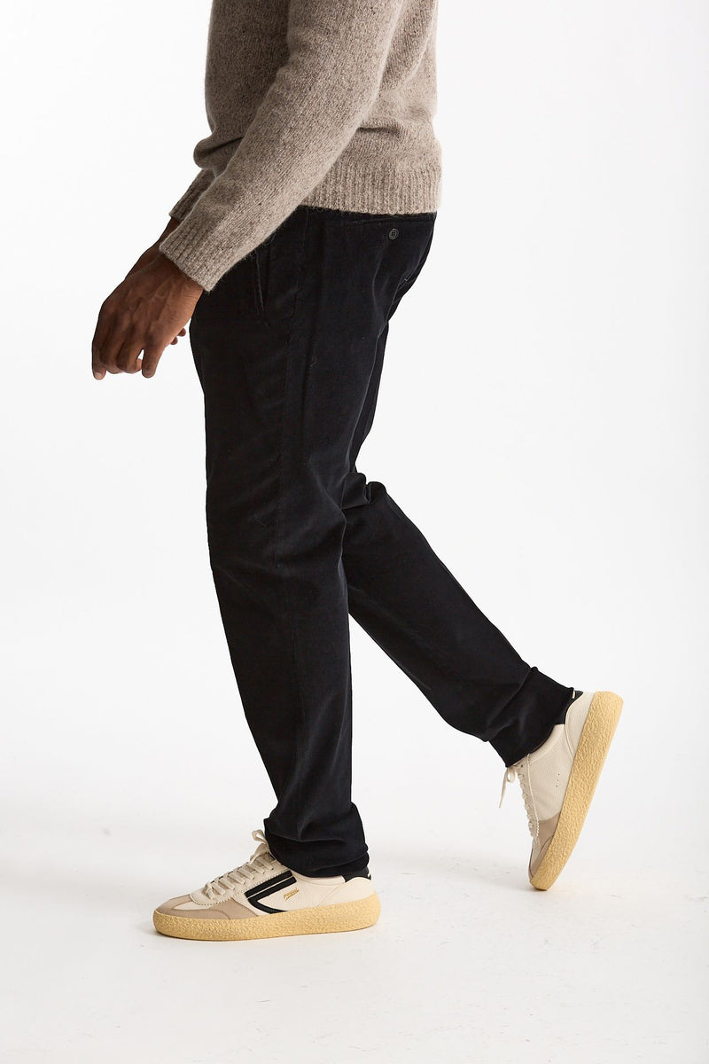 Pantalone in velluto di cotone stretch blu men Incotex - 3