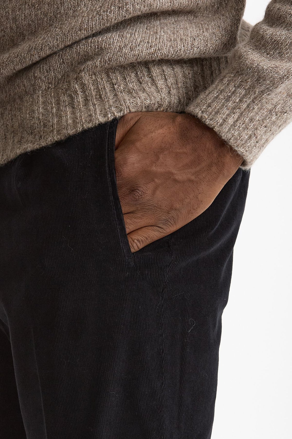 Pantalone in velluto di cotone stretch blu men Incotex - 6