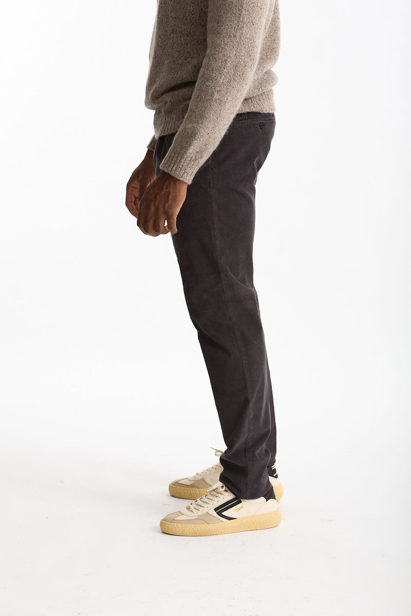 Pantalone in velluto di cotone stretch grigio men Incotex - 2