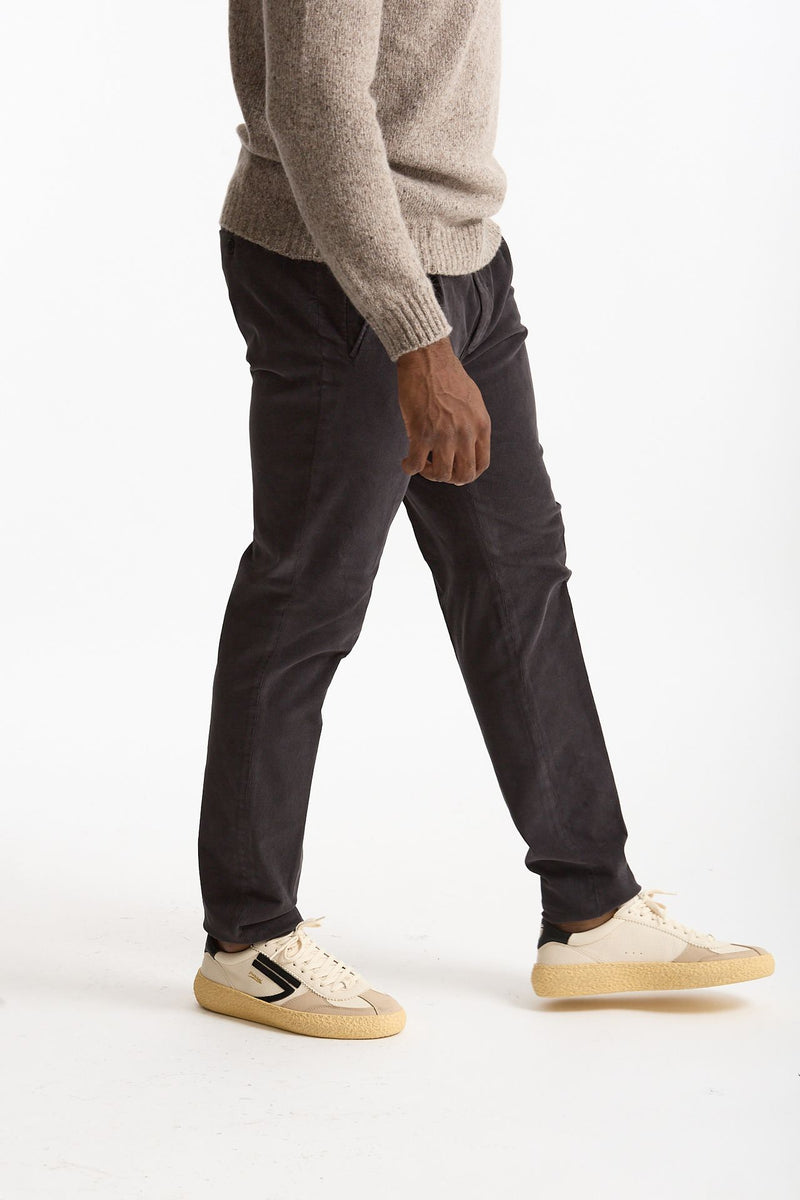 Pantalone in velluto di cotone stretch grigio men Incotex - 4