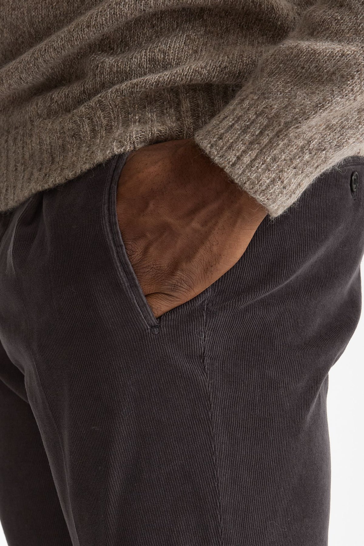 Pantalone in velluto di cotone stretch grigio men Incotex - 6