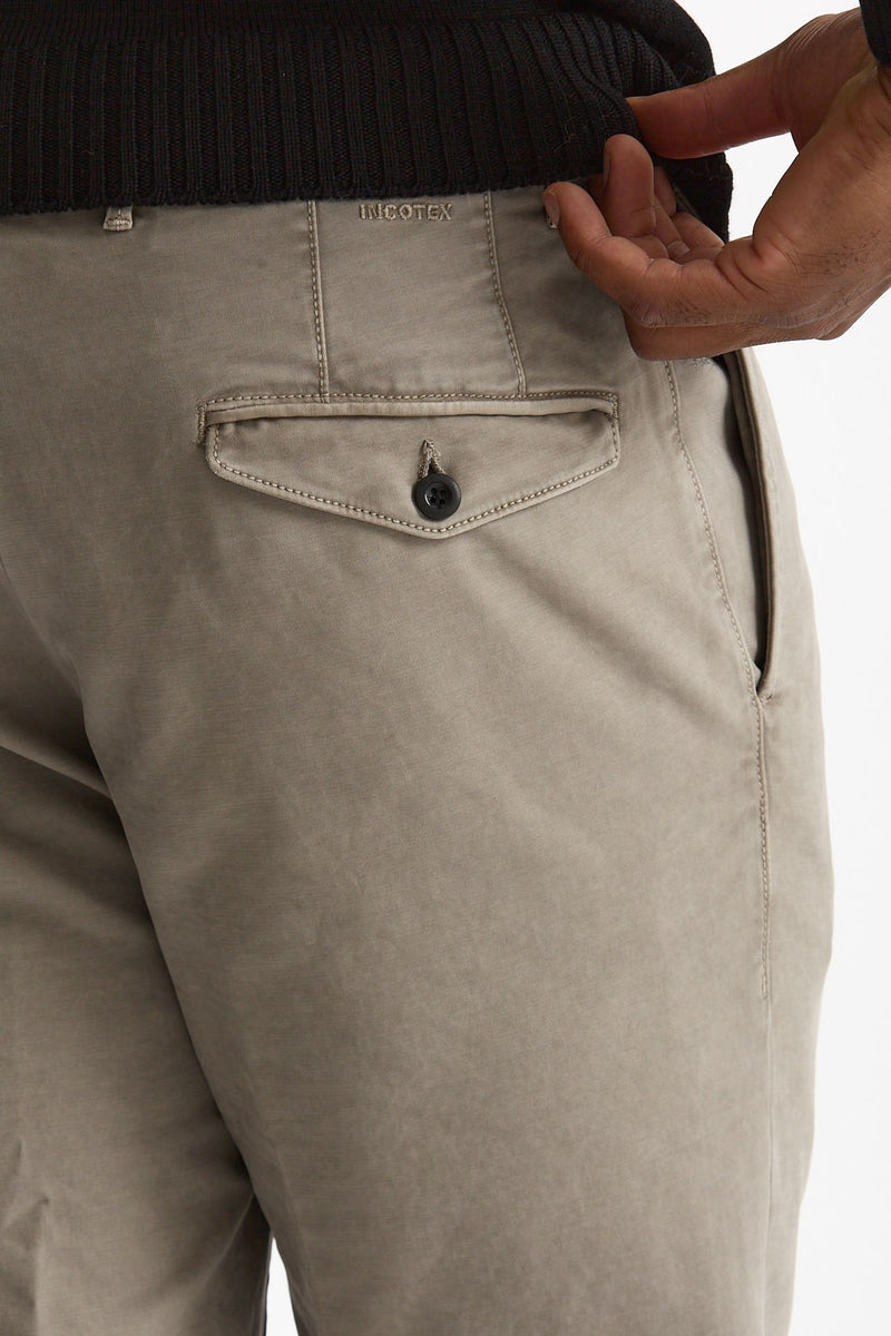 Pantalone cotone stretch microlavorato grigio men Incotex - 7