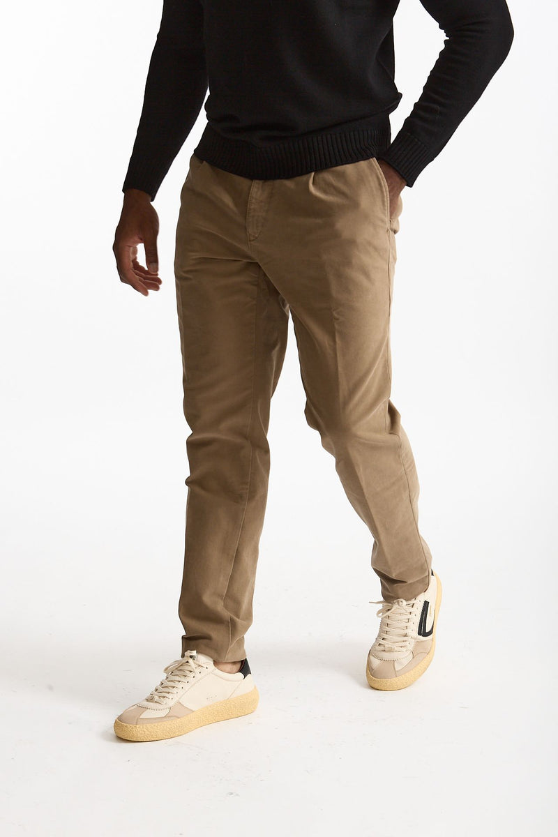 Pantalone cotone stretch microlavorato cammello men Incotex - 2
