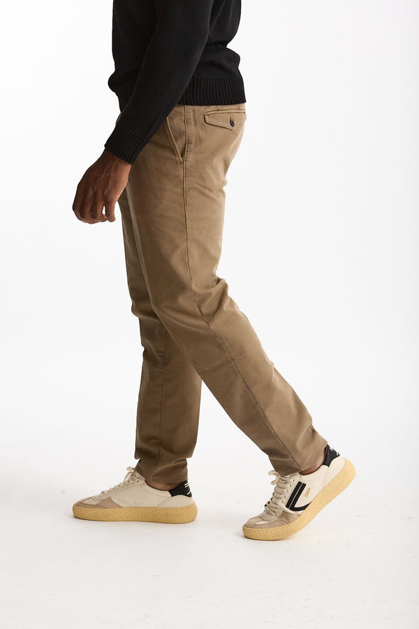 Pantalone cotone stretch microlavorato cammello men Incotex