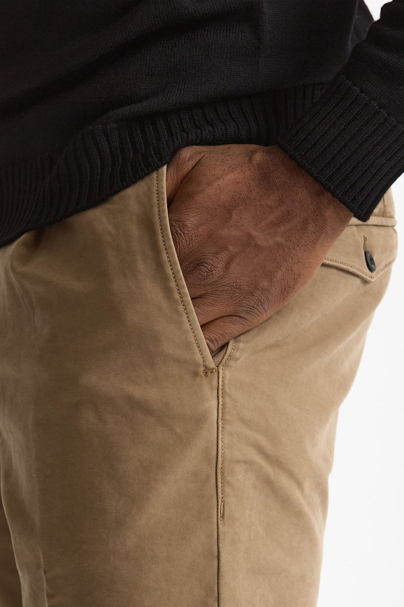 Pantalone cotone stretch microlavorato cammello men Incotex - 6