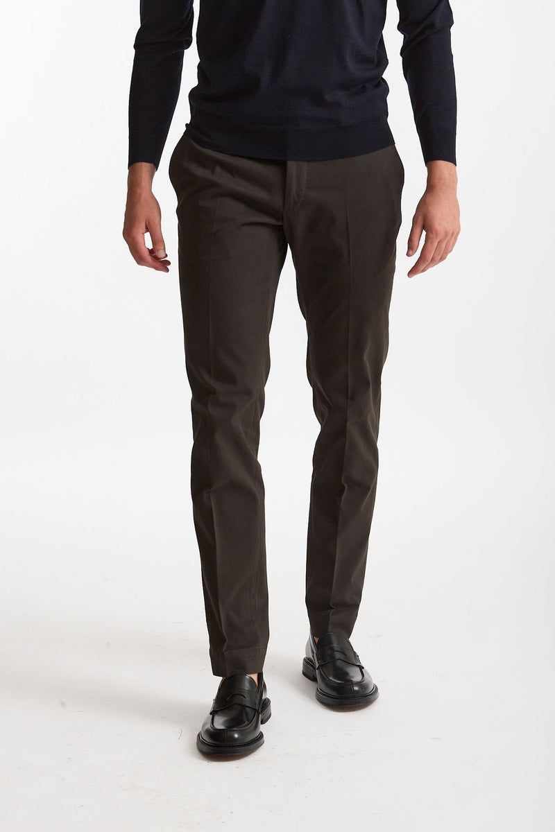 Pantalone cotone stretch marrone men Incotex - 1