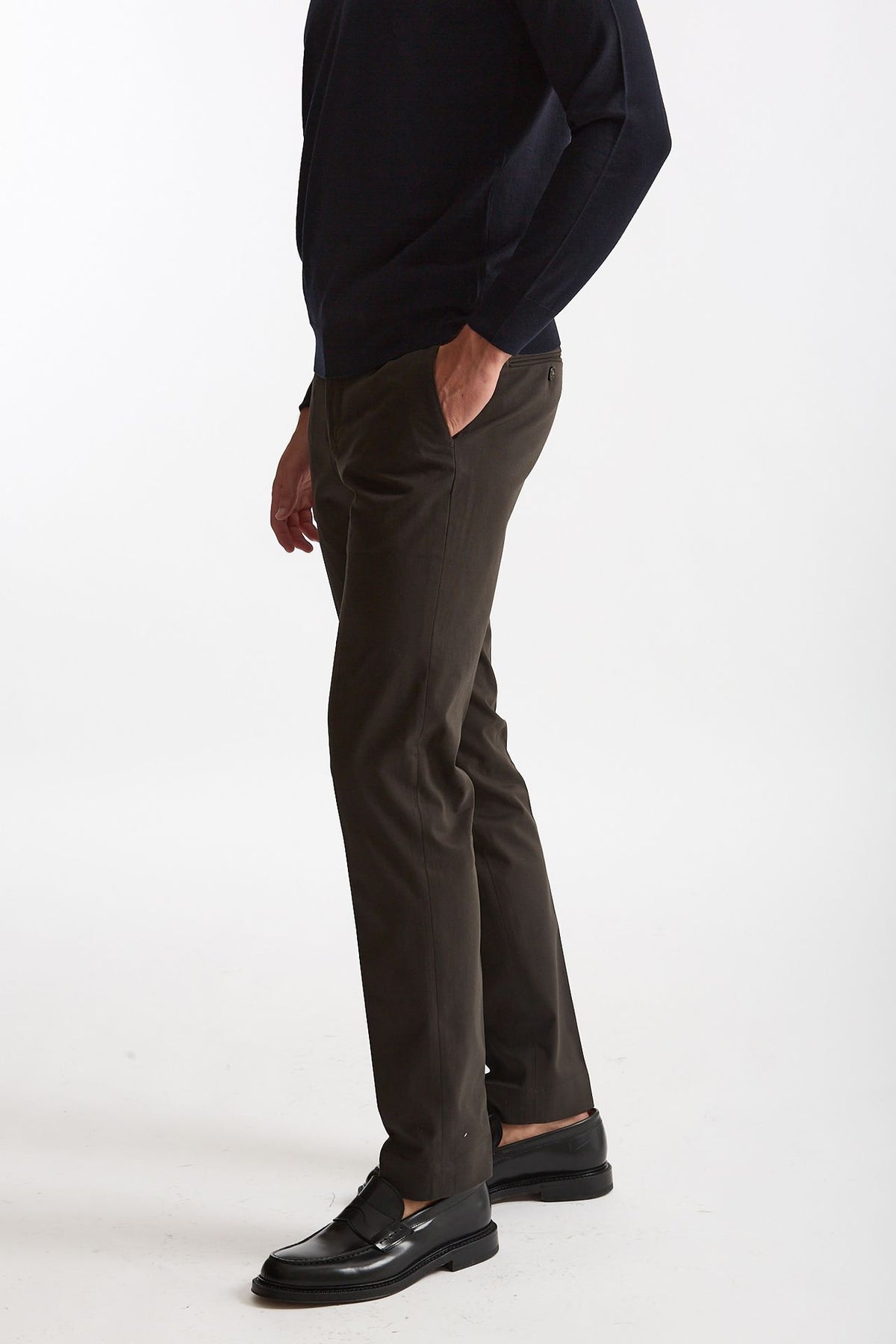 Pantalone cotone stretch marrone men Incotex - 2