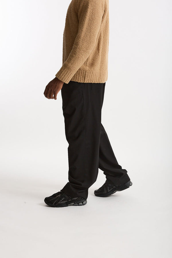 Pantalone in lana stretch nero men Laneus