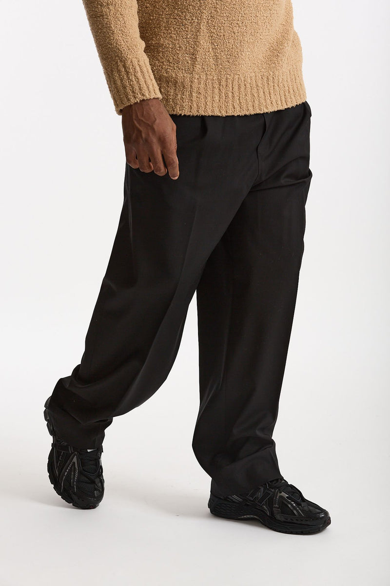 Pantalone in lana stretch nero men Laneus - 4