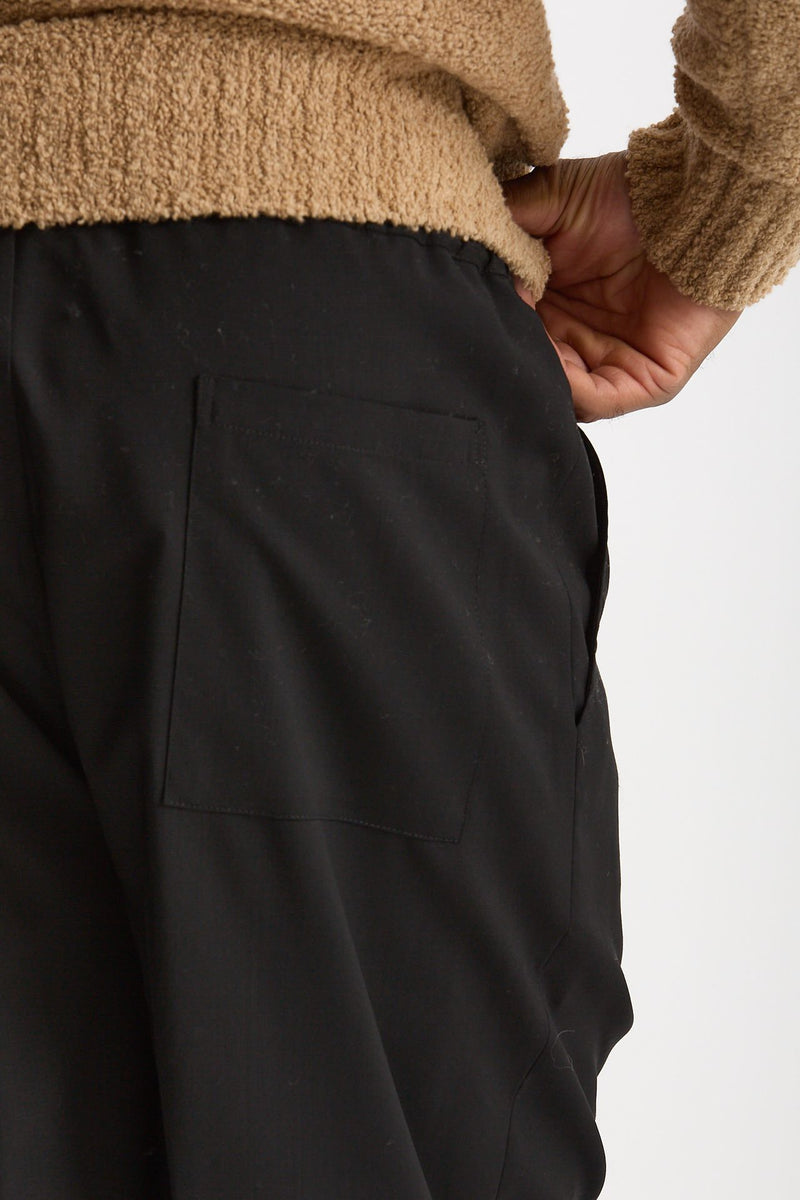 Pantalone in lana stretch nero men Laneus - 7