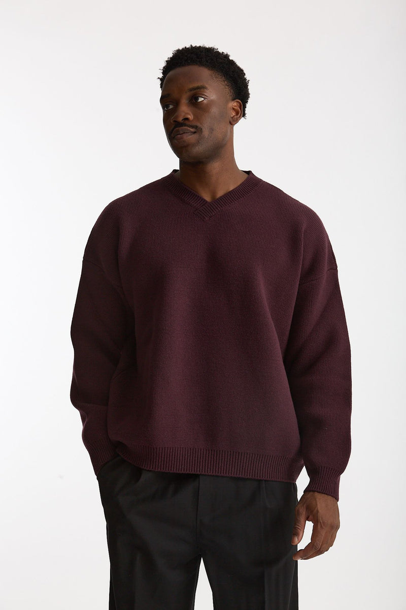 Maglia in lana bordeaux men Laneus - 1