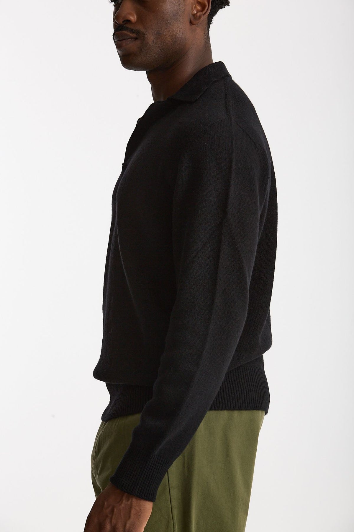 Polo lana e cashmere nero men Laneus - 2