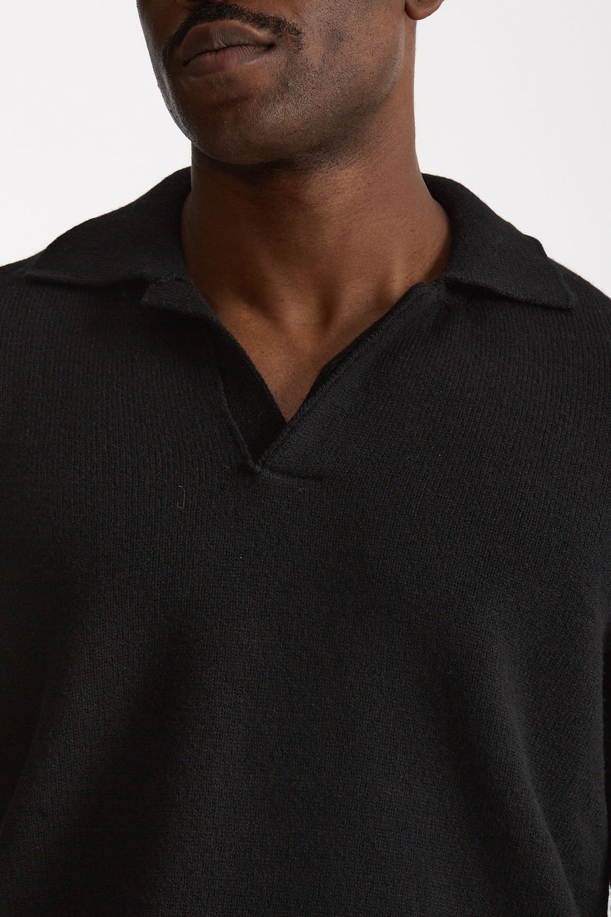 Polo lana e cashmere nero men Laneus - 5