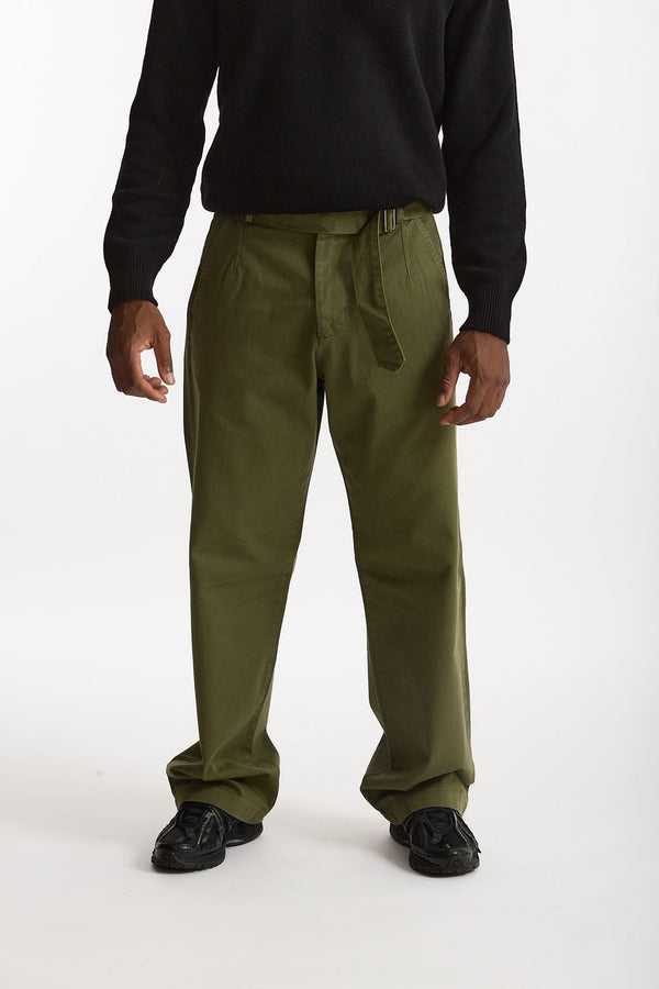 Pantalone in cotone verde men Laneus