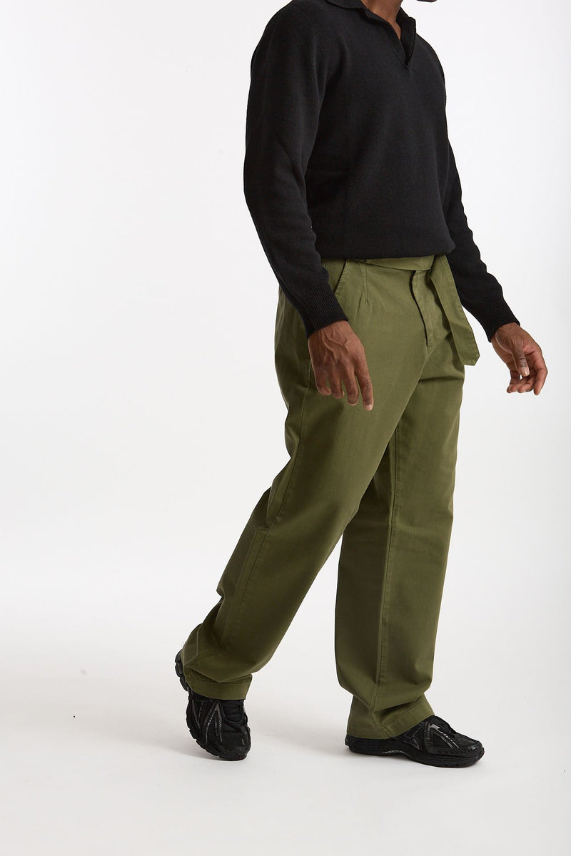 Pantalone in cotone verde men Laneus - 2