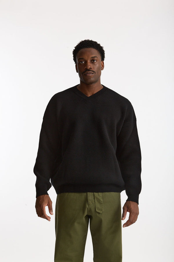 Maglia in lana nero men Laneus