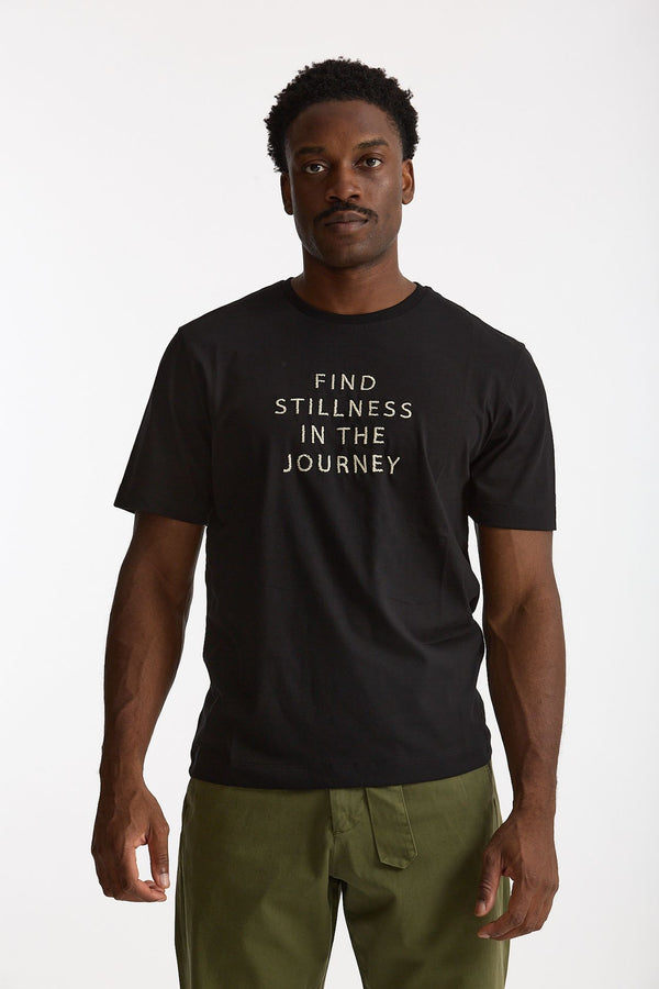 T-shirt in cotone nero men Laneus