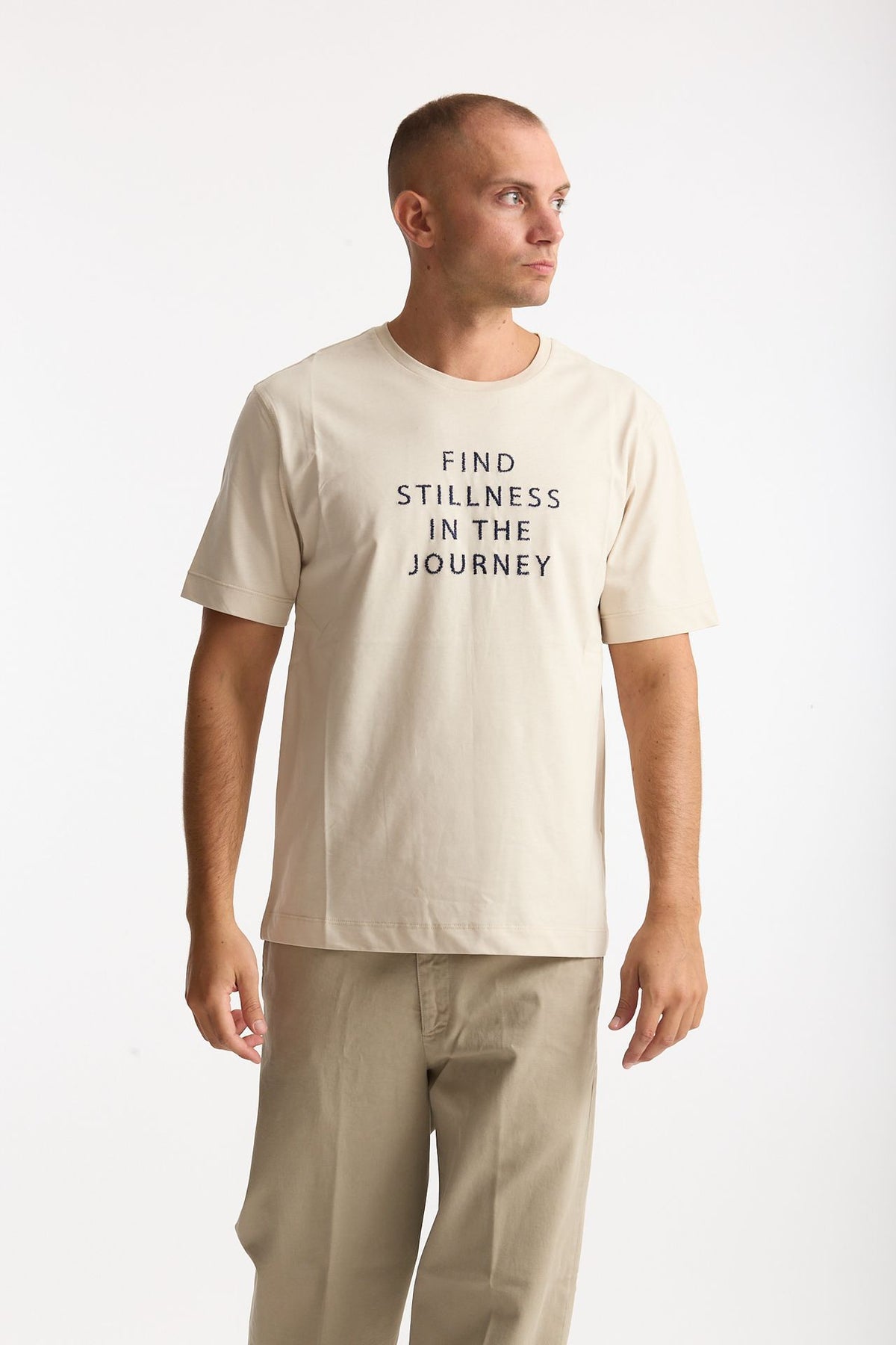 T-shirt in cotone panna men Laneus - 1