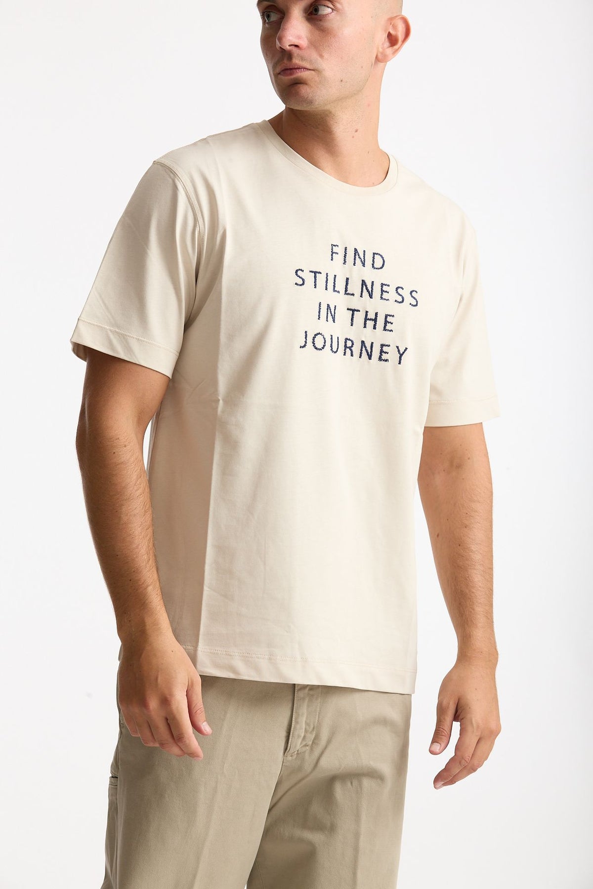 T-shirt in cotone panna men Laneus - 4