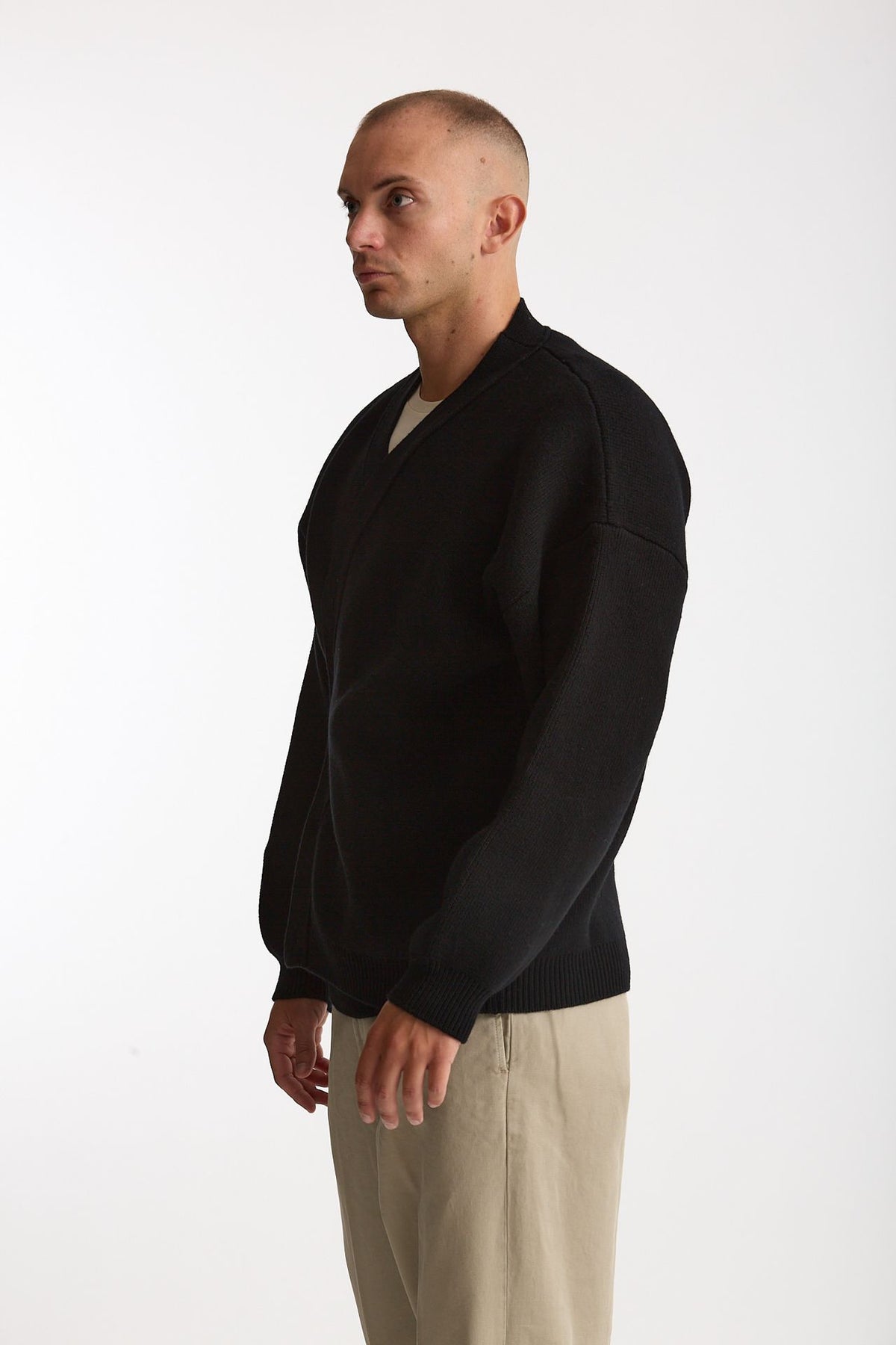 Cardigan in lana nero men Laneus - 2