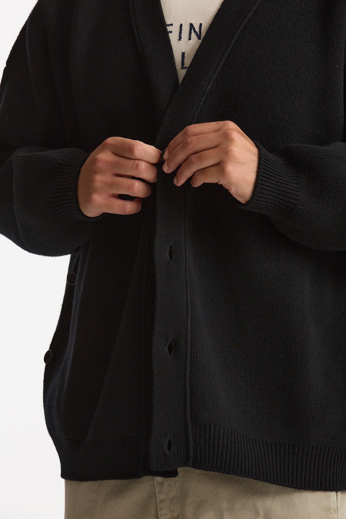 Cardigan in lana nero men Laneus - 8