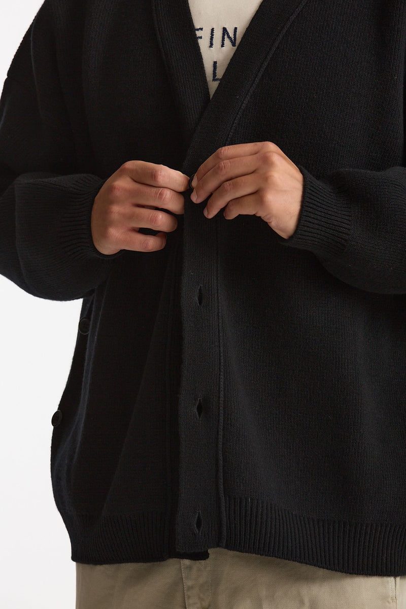 Cardigan in lana nero men Laneus - 8