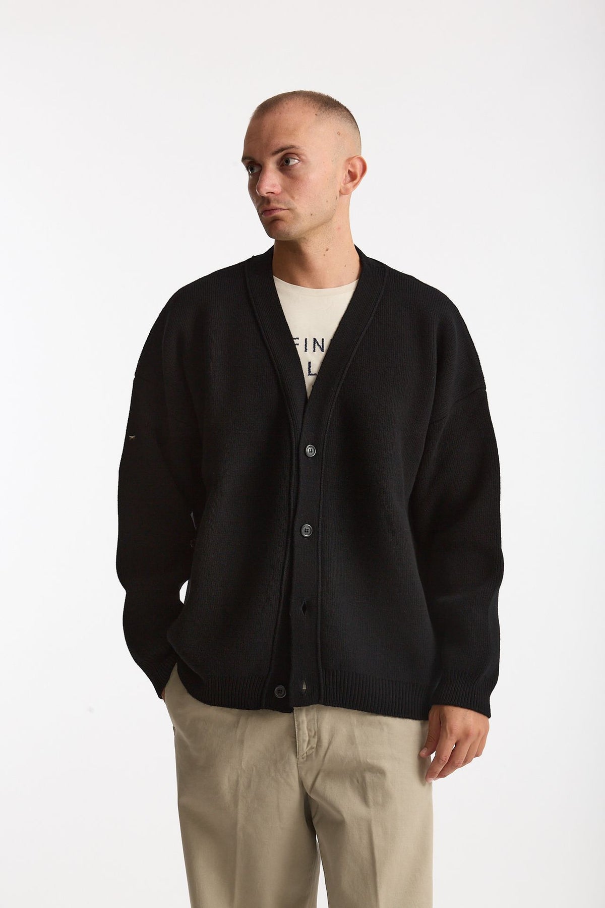 Cardigan in lana nero men Laneus - 9