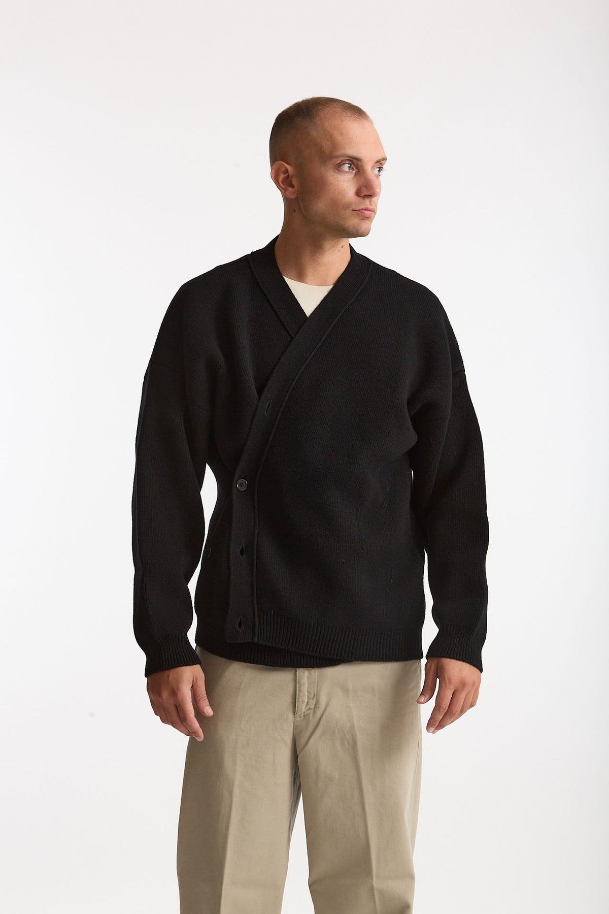 Cardigan in lana nero men Laneus - 1